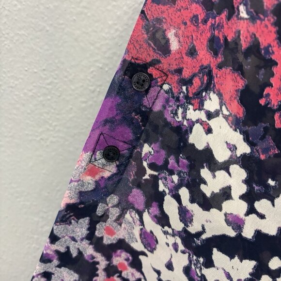 Express The Portofino Shirt Sheer Floral Button Down Blouse Women Small - Picture 4 of 8